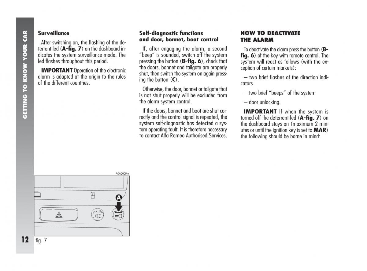 manual  Alfa Romeo 147 owners manual / page 13