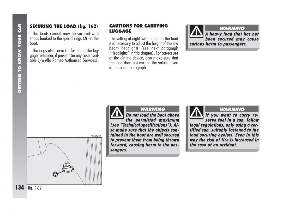 instrukcja obsługi Alfa Romeo 147 Alfa Romeo 147 owners manual / page 135