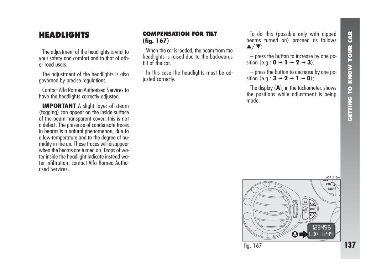instrukcja obsługi Alfa Romeo 147 Alfa Romeo 147 owners manual / page 138