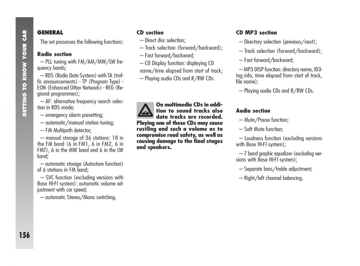 instrukcja obsługi Alfa Romeo 147 Alfa Romeo 147 owners manual / page 157