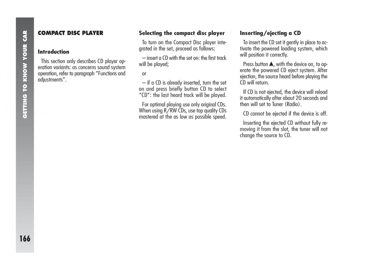 instrukcja obsługi Alfa Romeo 147 Alfa Romeo 147 owners manual / page 167