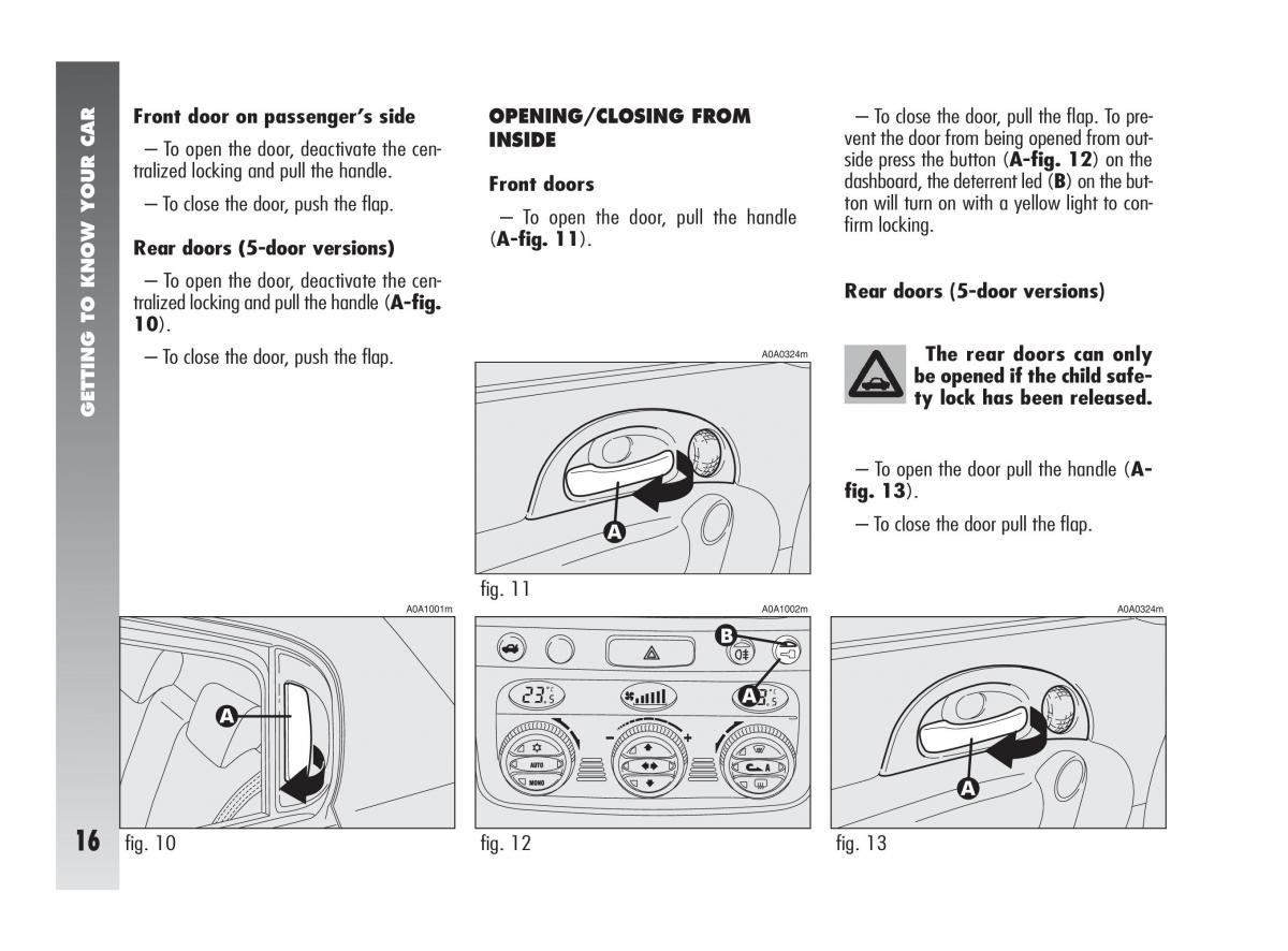 Alfa Romeo 147 owners manual / page 17
