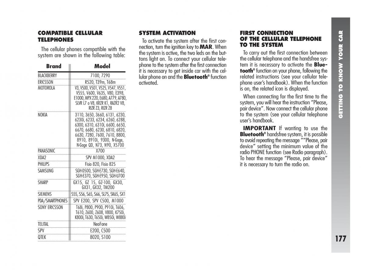 instrukcja obsługi Alfa Romeo 147 Alfa Romeo 147 owners manual / page 178