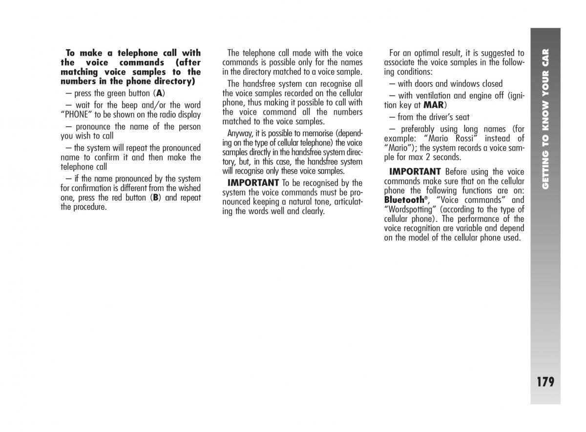 instrukcja obsługi Alfa Romeo 147 Alfa Romeo 147 owners manual / page 180