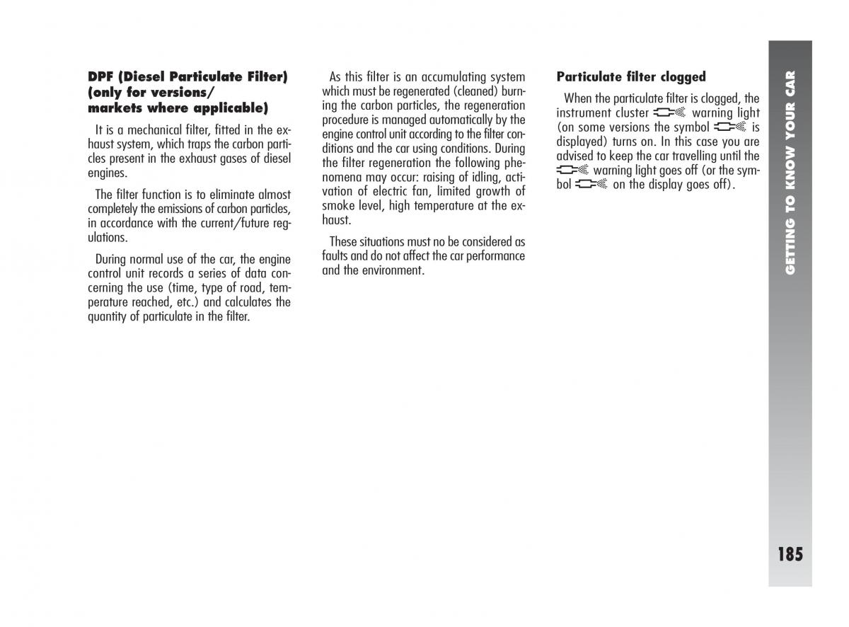 instrukcja obsługi Alfa Romeo 147 Alfa Romeo 147 owners manual / page 186