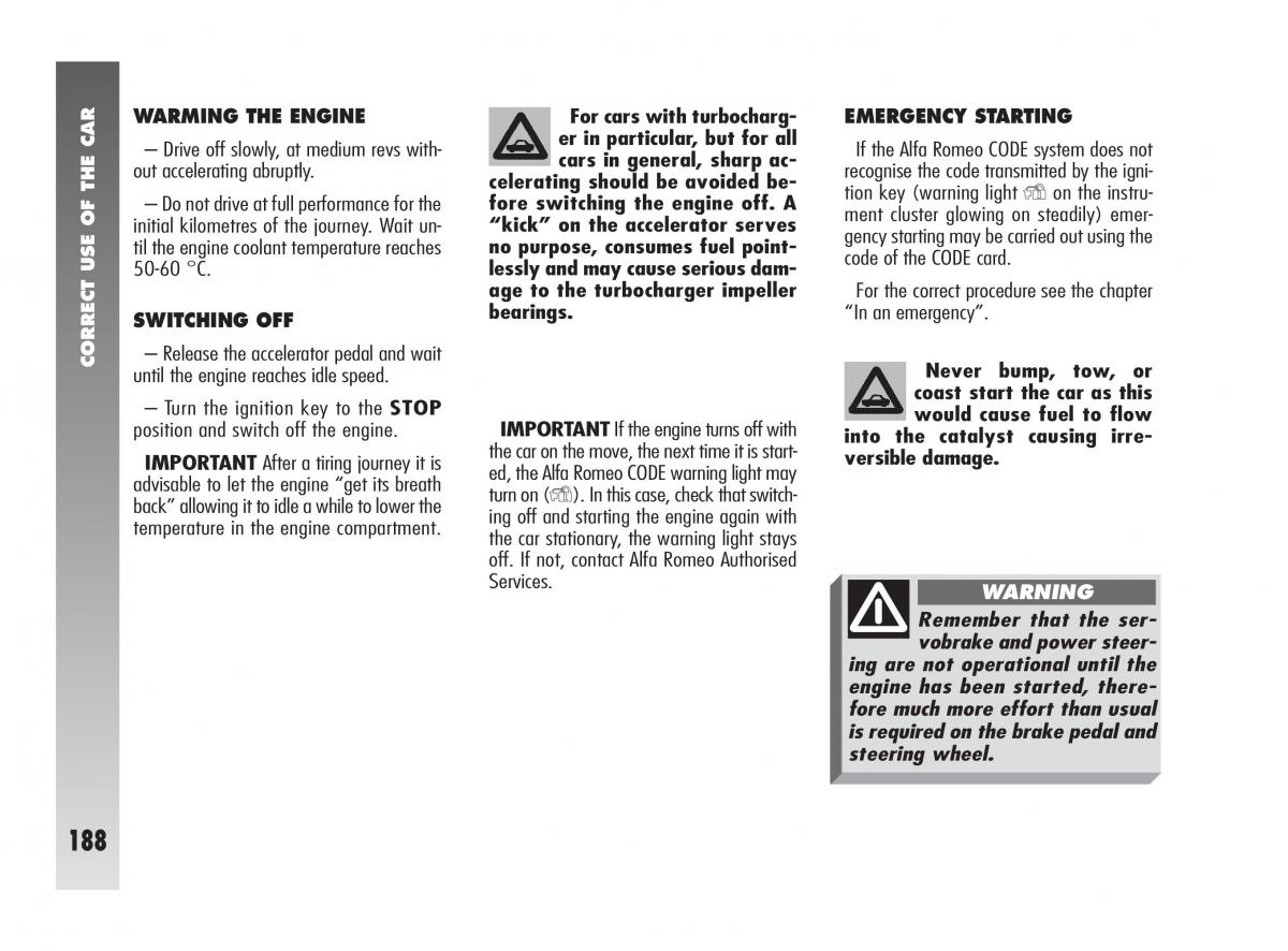 instrukcja obsługi Alfa Romeo 147 Alfa Romeo 147 owners manual / page 189