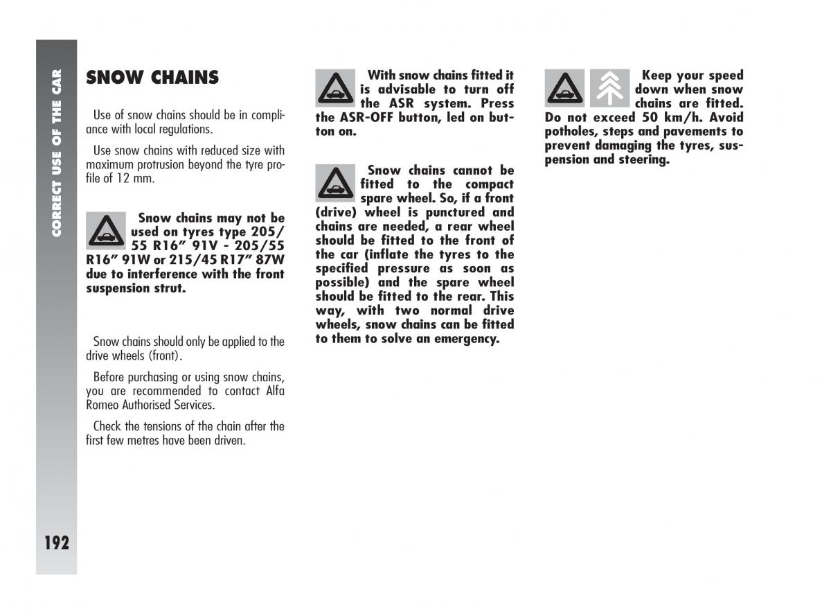instrukcja obsługi Alfa Romeo 147 Alfa Romeo 147 owners manual / page 193
