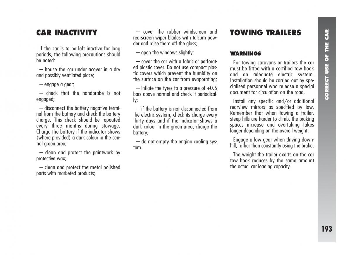 instrukcja obsługi Alfa Romeo 147 Alfa Romeo 147 owners manual / page 194
