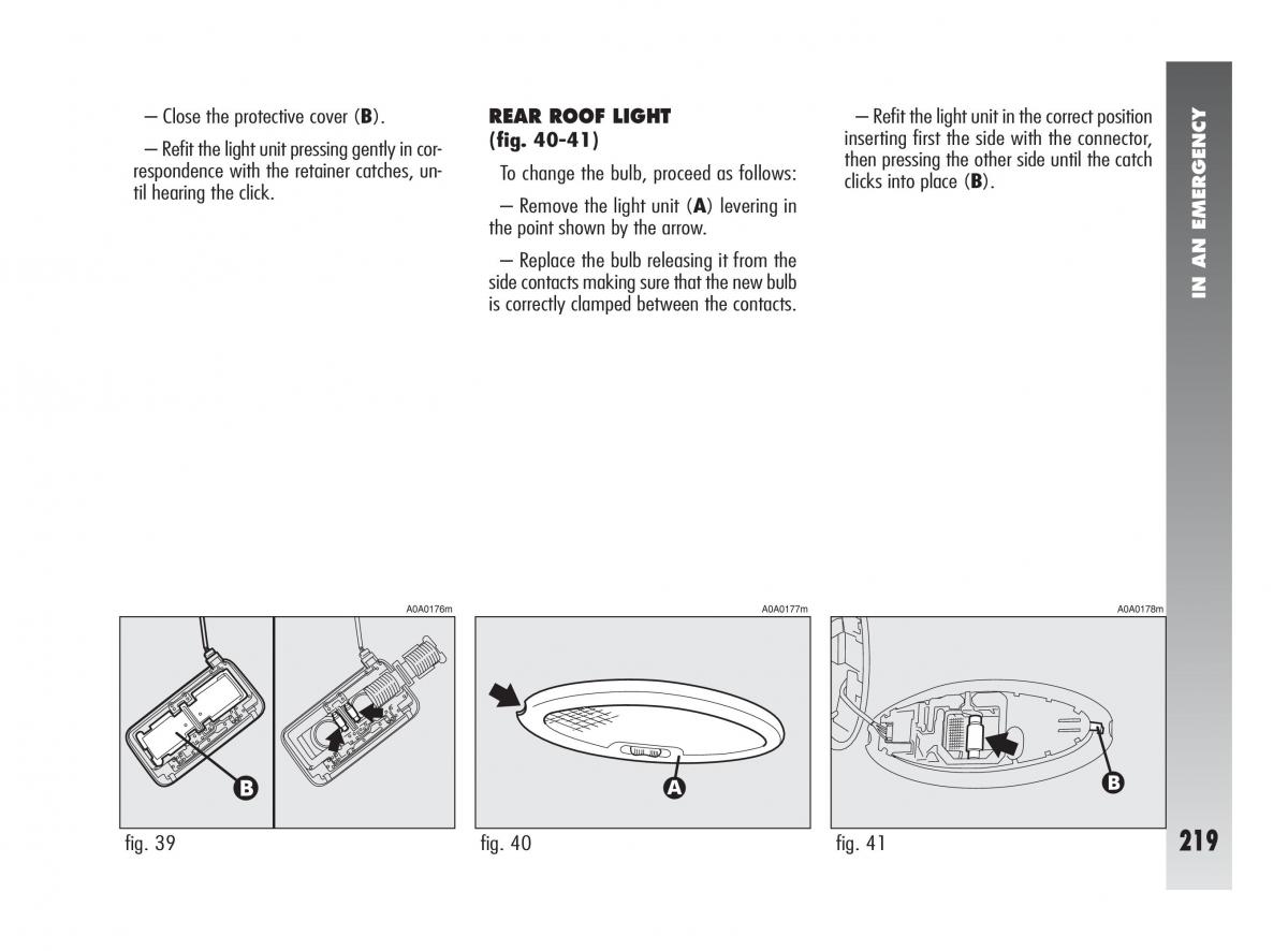 Alfa Romeo 147 owners manual / page 220