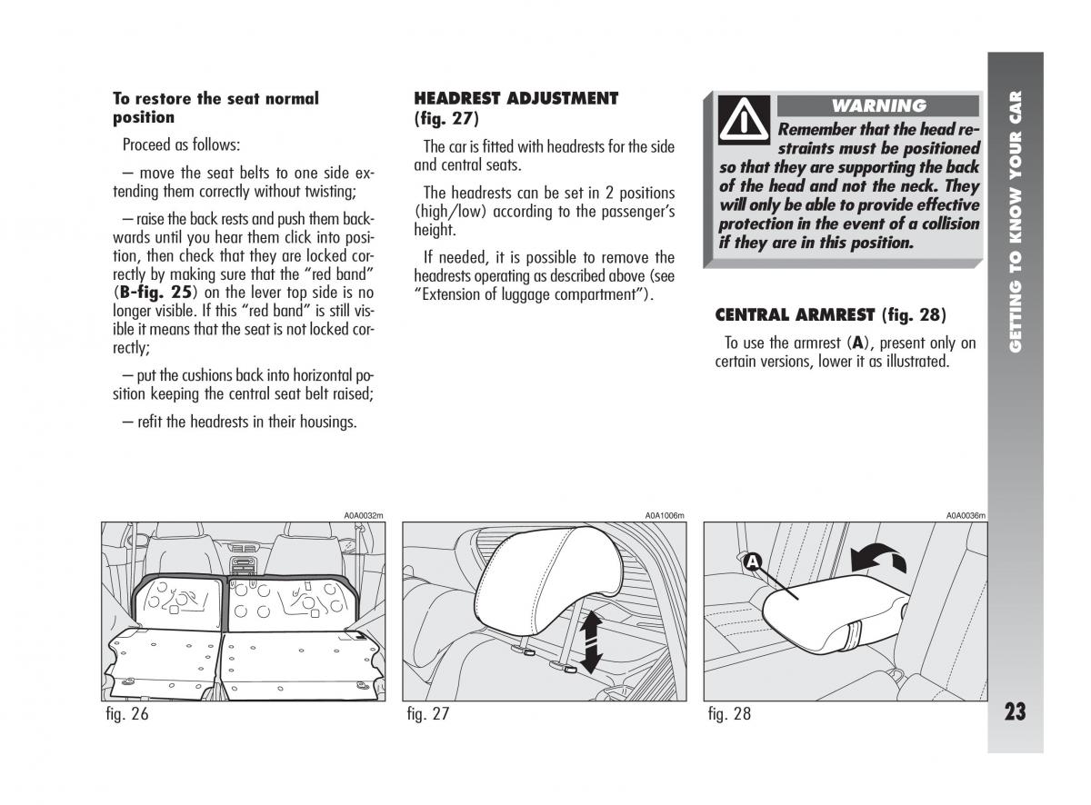 Alfa Romeo 147 owners manual / page 24