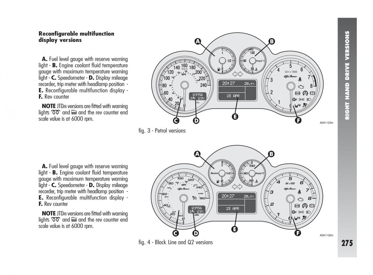 manual  Alfa Romeo 147 owners manual / page 276