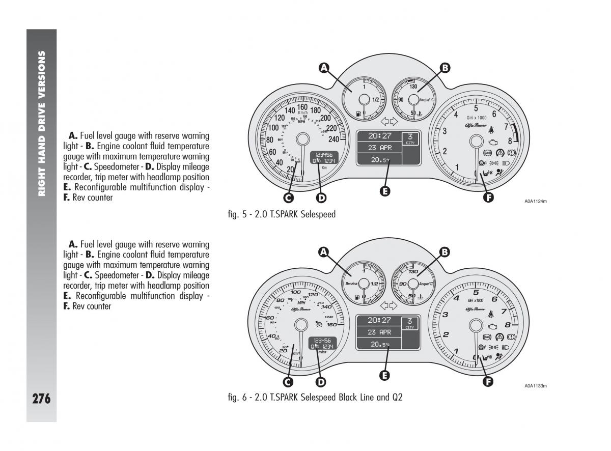 Alfa Romeo 147 owners manual / page 277