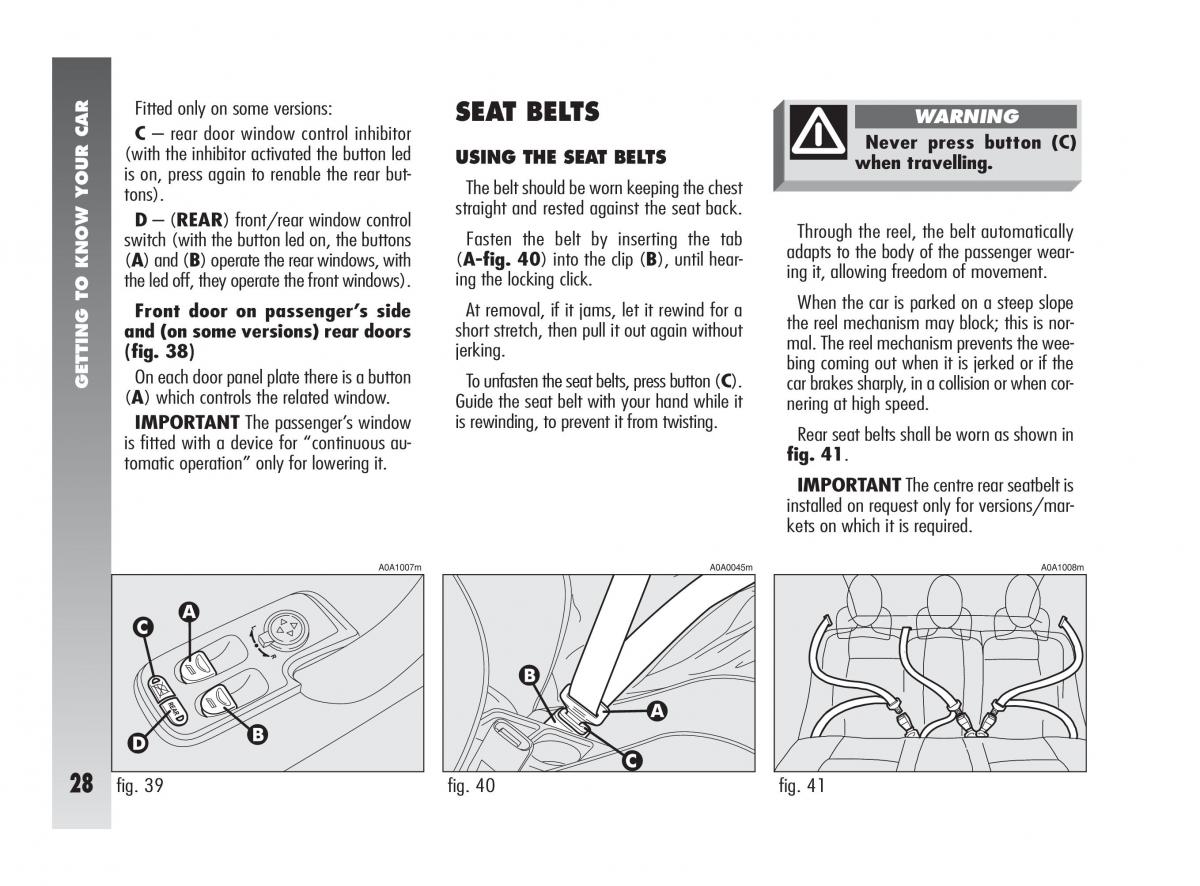 instrukcja obsługi Alfa Romeo 147 Alfa Romeo 147 owners manual / page 29
