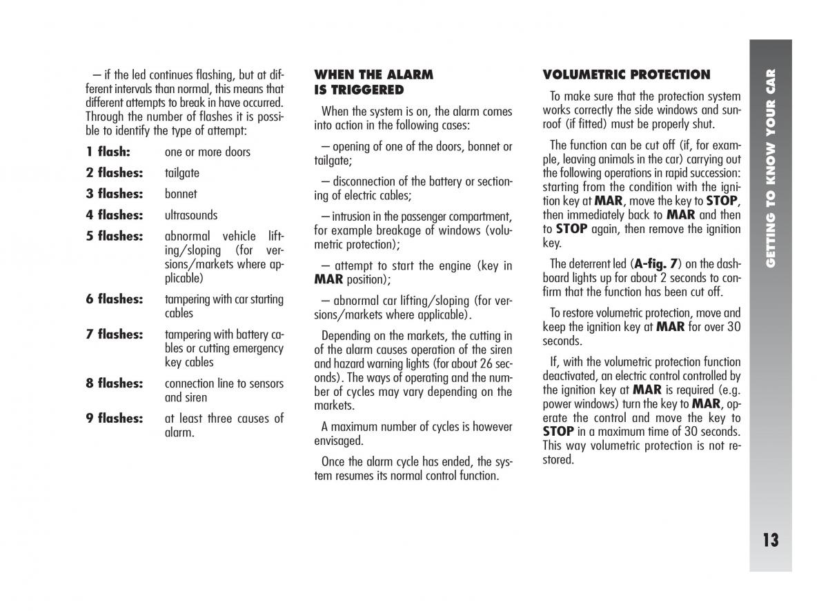 Alfa Romeo 147 GTA owners manual / page 14