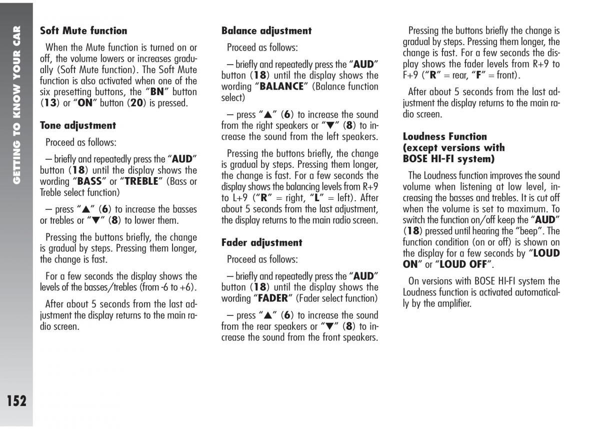 Alfa Romeo 147 GTA owners manual / page 153