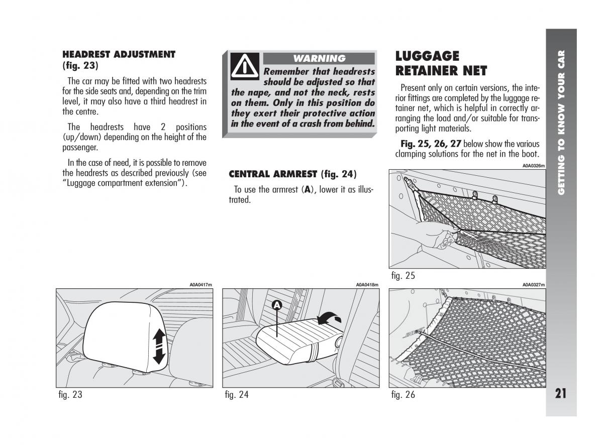 Alfa Romeo 147 GTA owners manual / page 22