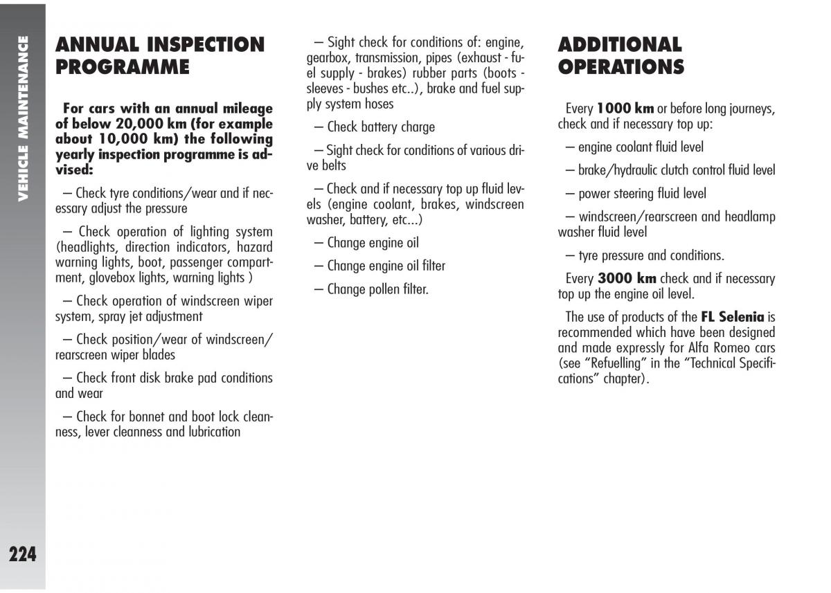 Alfa Romeo 147 GTA owners manual / page 225