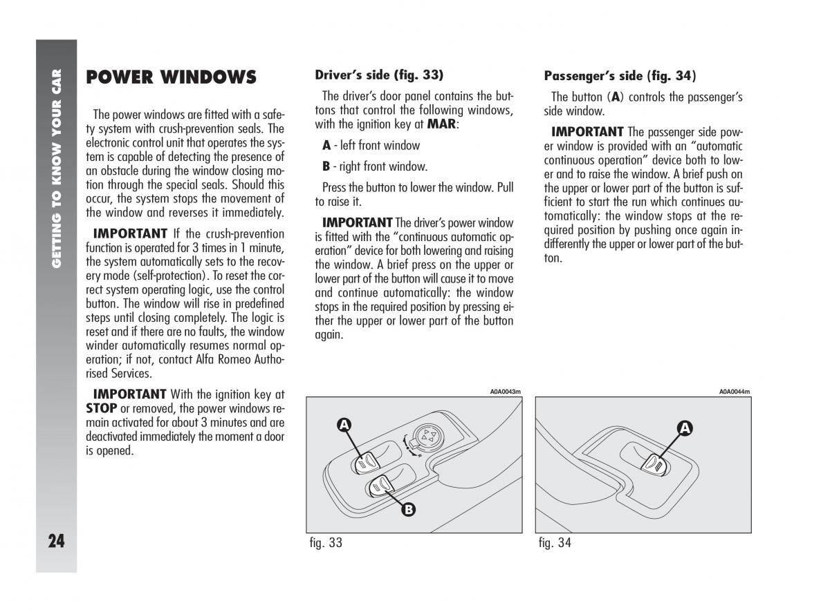 Alfa Romeo 147 GTA owners manual / page 25