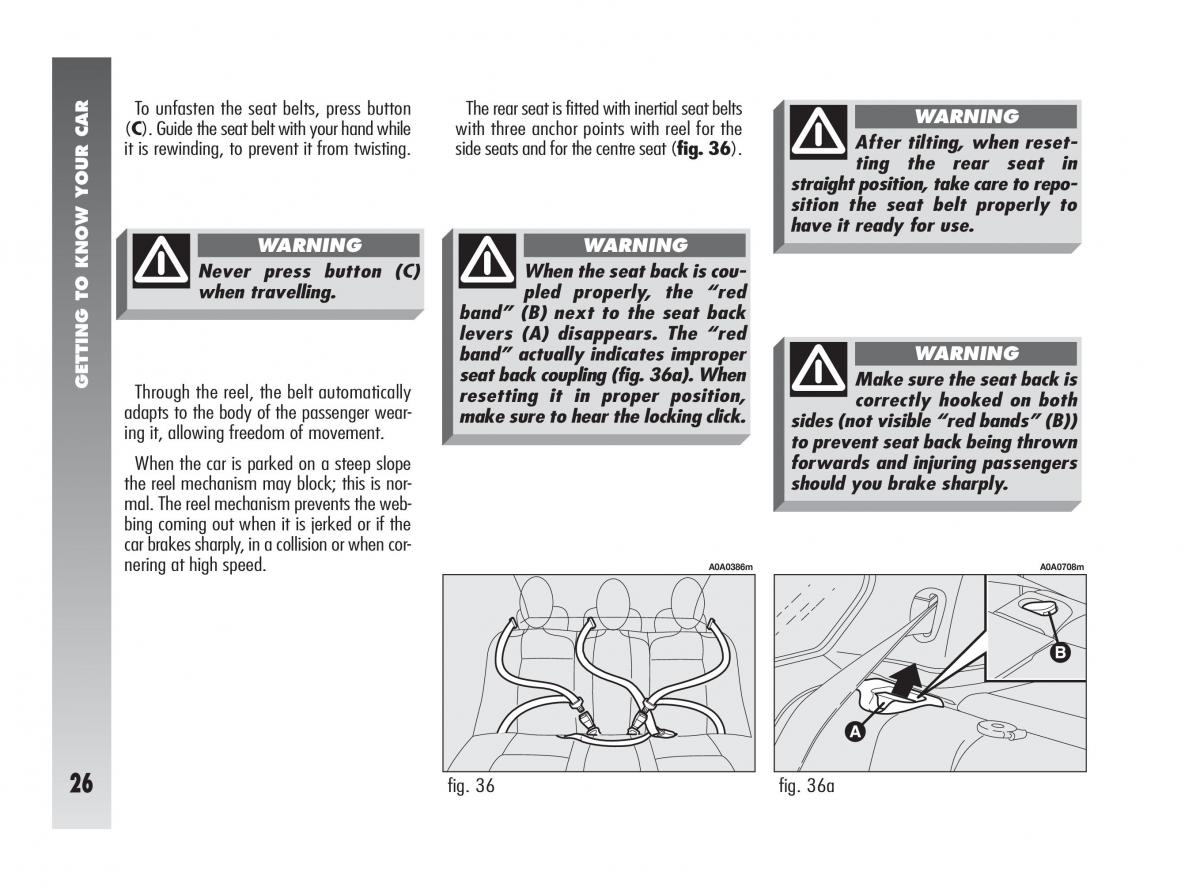 Alfa Romeo 147 GTA owners manual / page 27