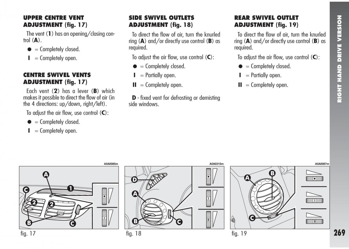 Alfa Romeo 147 GTA owners manual / page 270