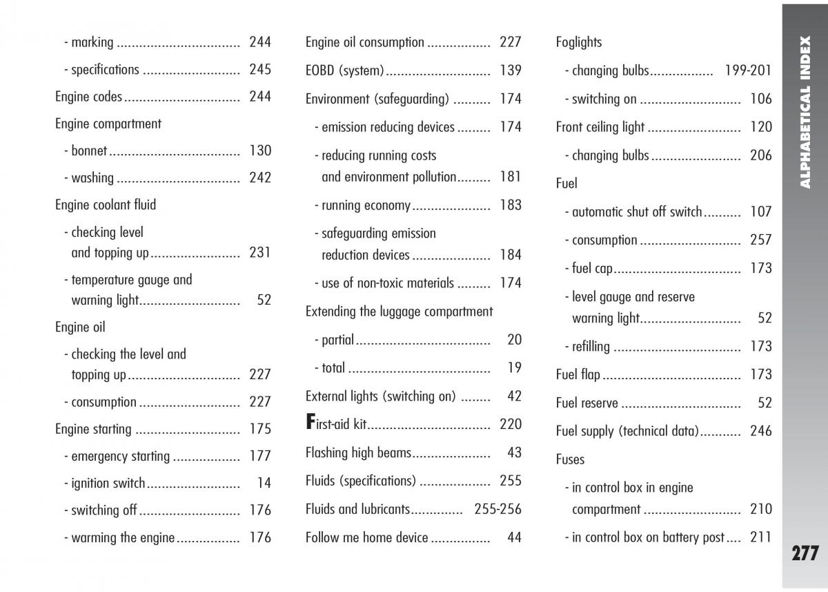 manual  Alfa Romeo 147 GTA owners manual / page 278