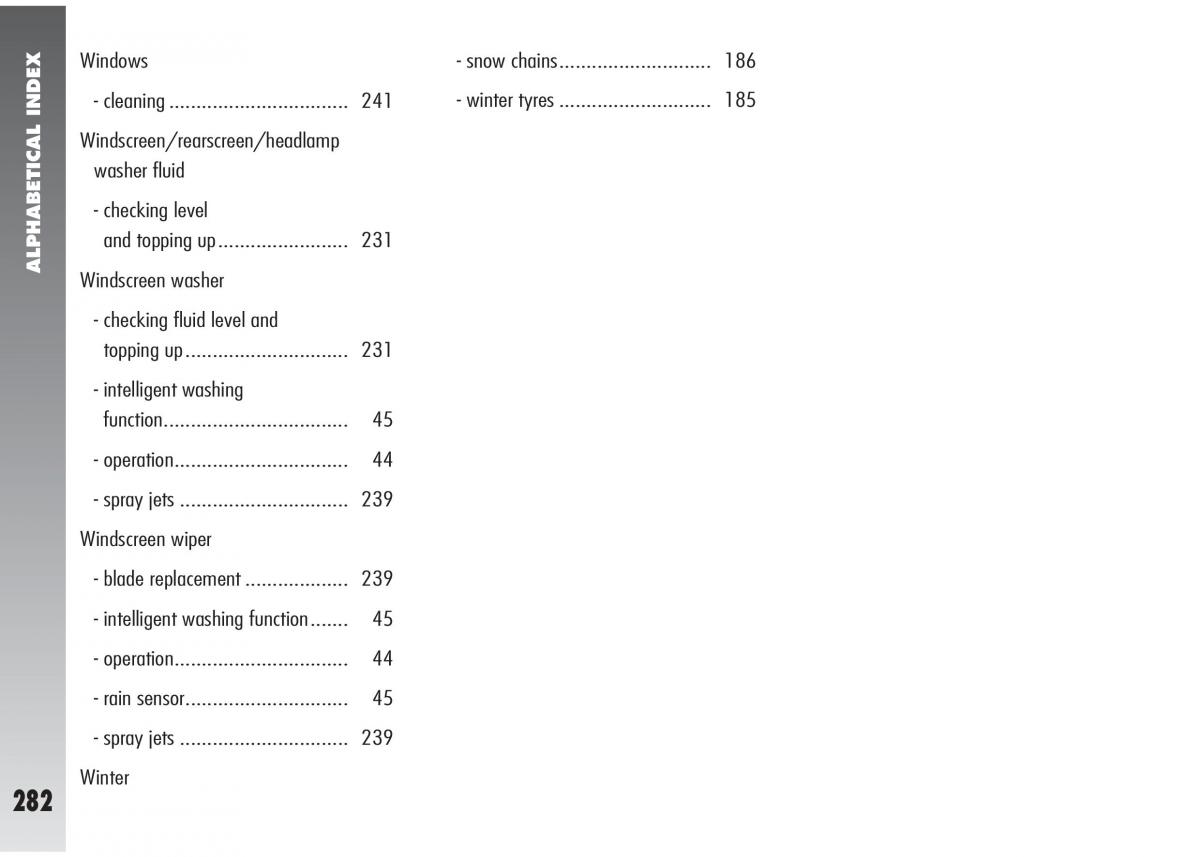 Alfa Romeo 147 GTA owners manual / page 283