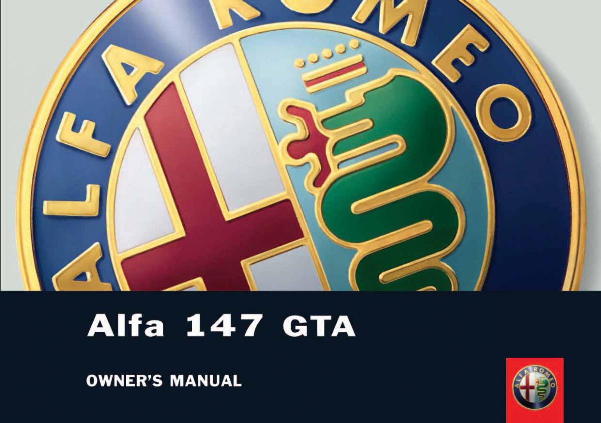 Alfa Romeo 147 GTA owners manual / page 1