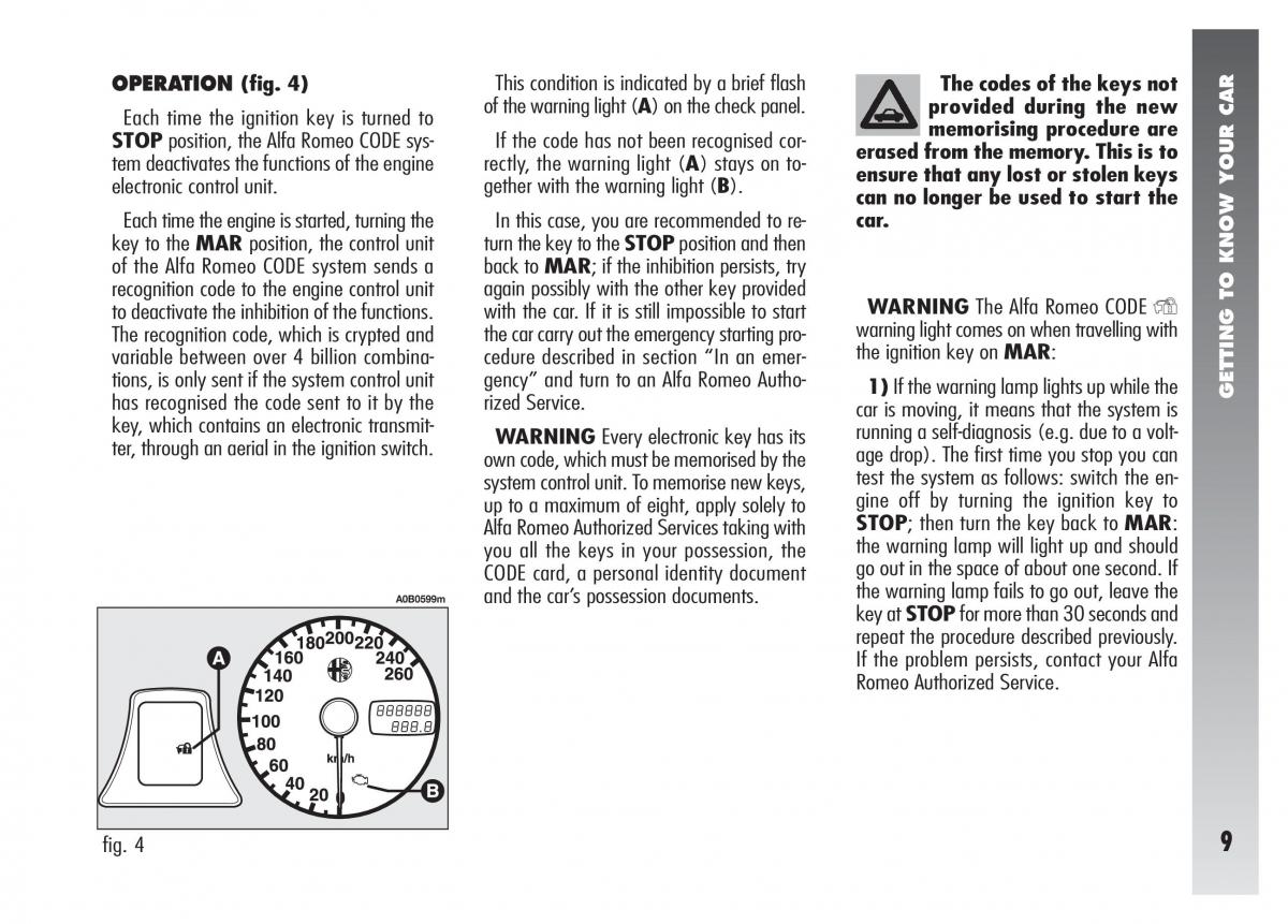 manual  Alfa Romeo 156 owners manual / page 10