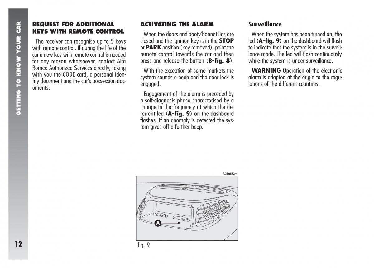 manual  Alfa Romeo 156 owners manual / page 13