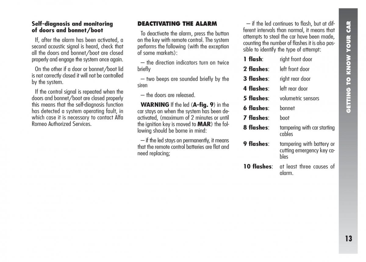 manual  Alfa Romeo 156 owners manual / page 14