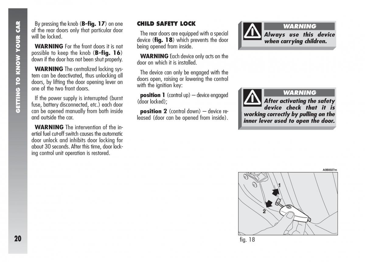 manual  Alfa Romeo 156 owners manual / page 21