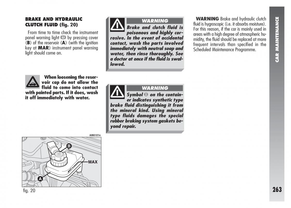 Alfa Romeo 156 owners manual / page 264