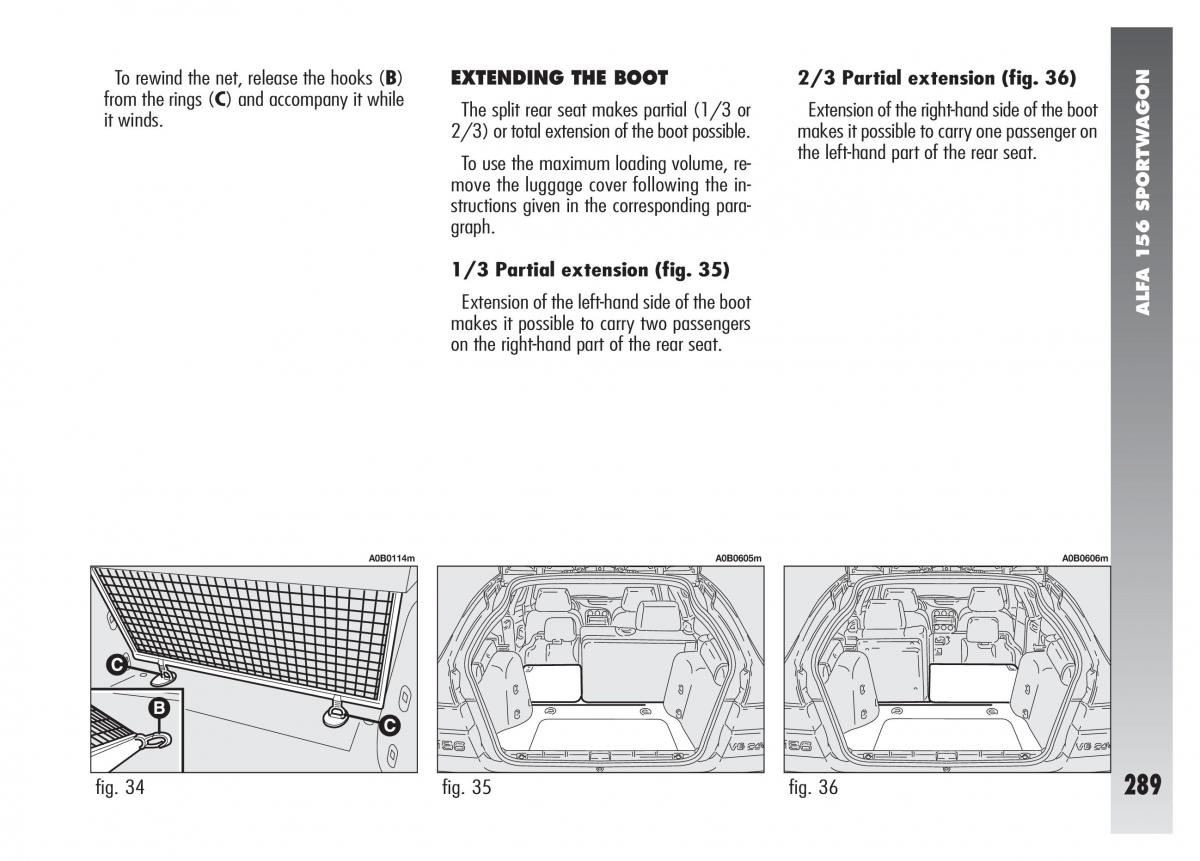 Alfa Romeo 156 owners manual / page 290