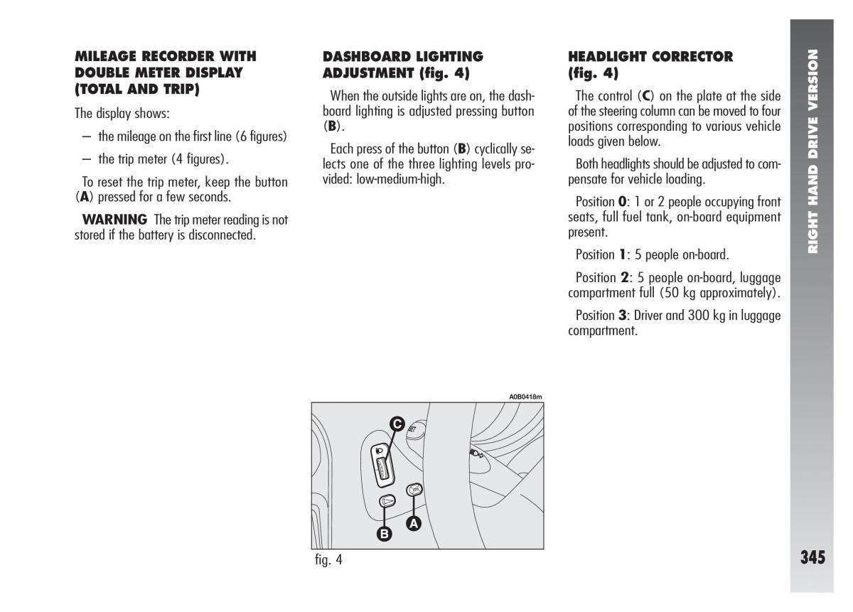 manual  Alfa Romeo 156 owners manual / page 346