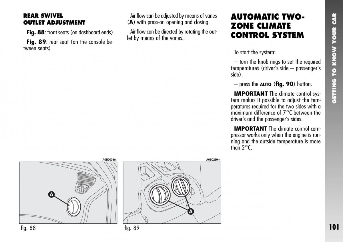 Alfa Romeo 156 GTA owners manual / page 102