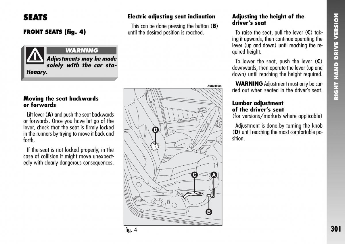 Alfa Romeo 156 GTA owners manual / page 302