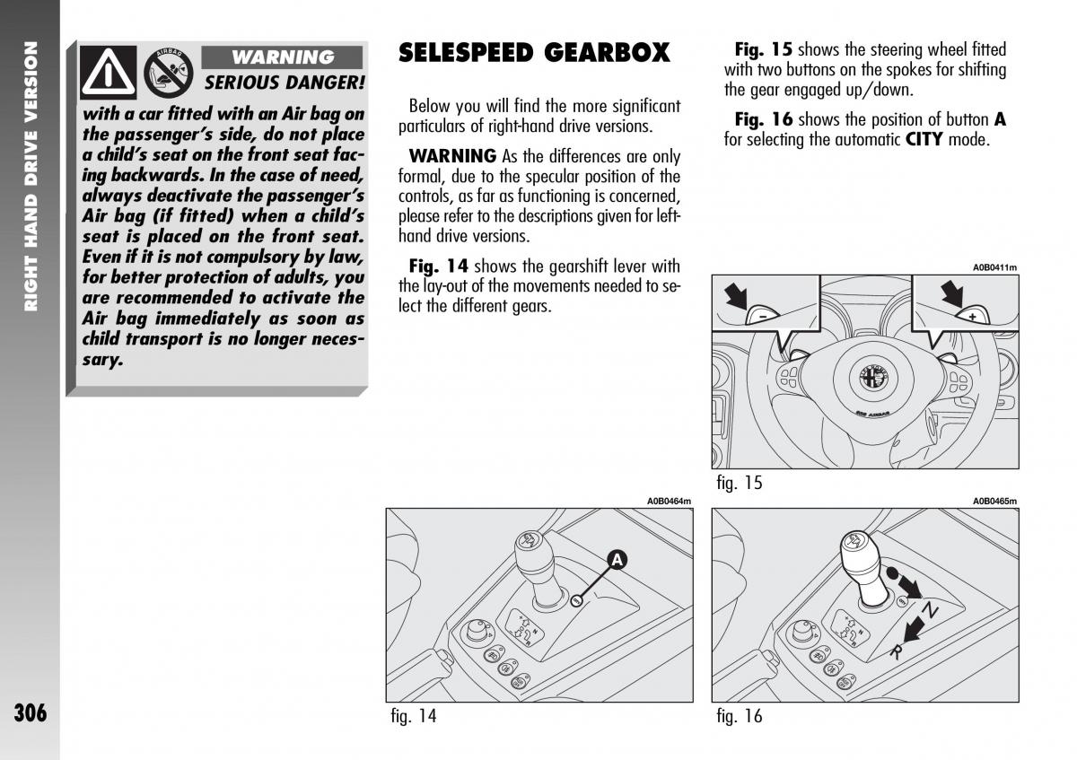 Alfa Romeo 156 GTA owners manual / page 307