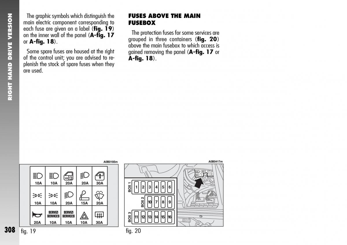 Alfa Romeo 156 GTA owners manual / page 309