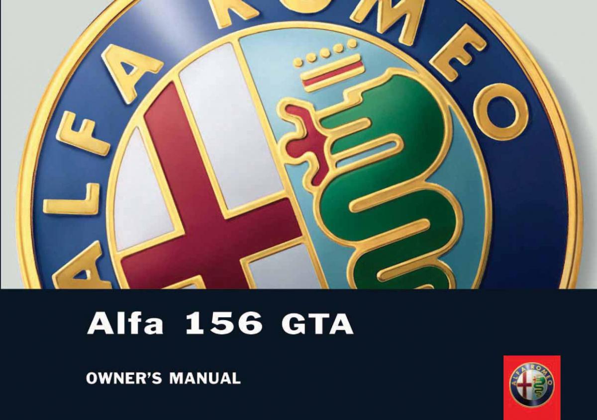 Alfa Romeo 156 GTA owners manual / page 1