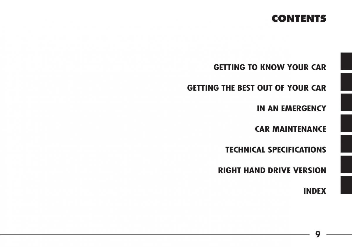 Alfa Romeo 166 owners manual / page 10