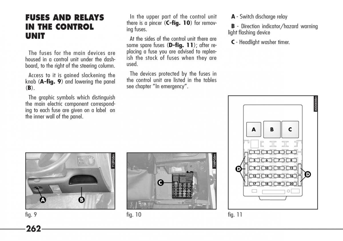 Alfa Romeo 166 owners manual / page 263