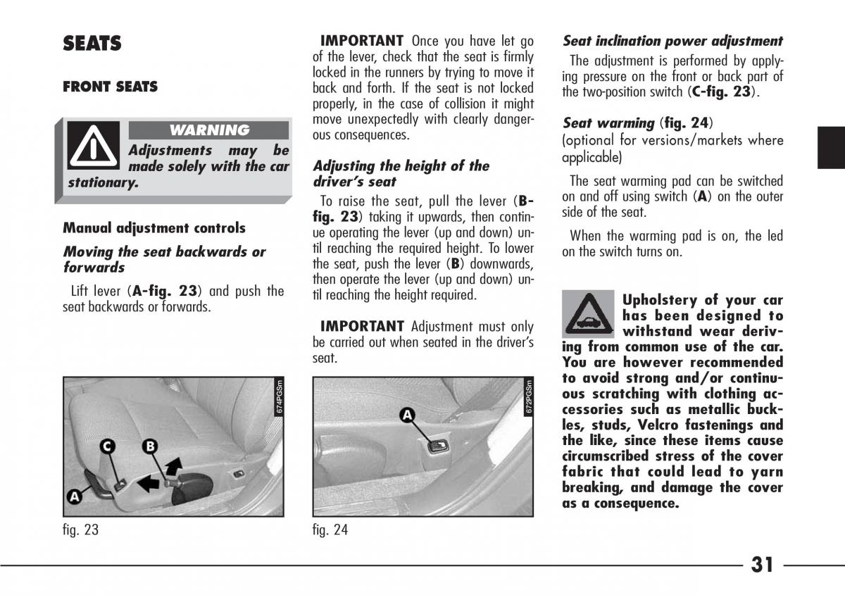 Alfa Romeo 166 owners manual / page 32