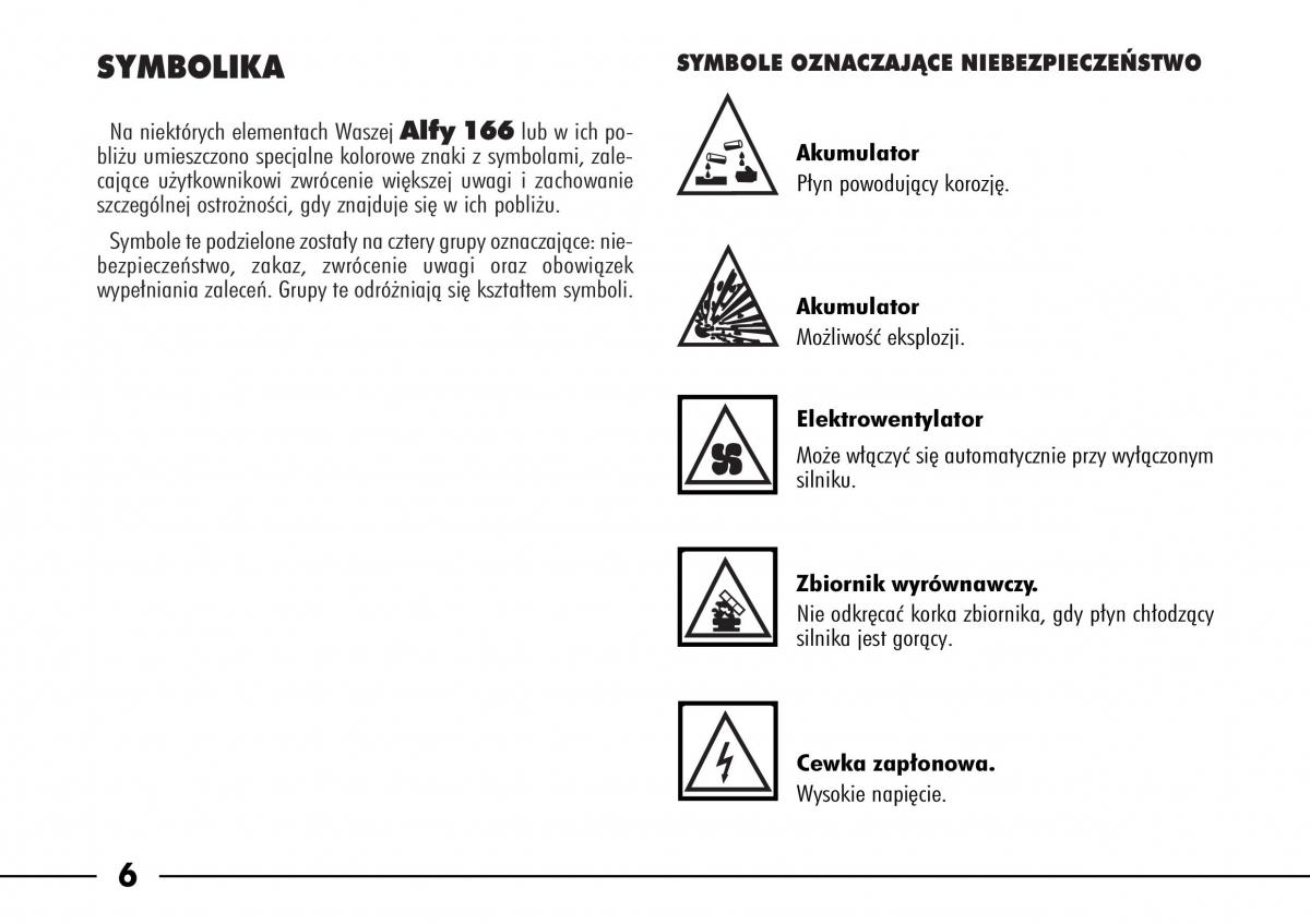 Alfa Romeo 166 instrukcja obslugi / page 7