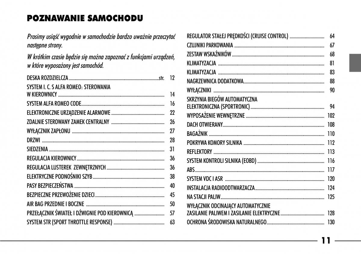 manual  Alfa Romeo 166 instrukcja / page 12