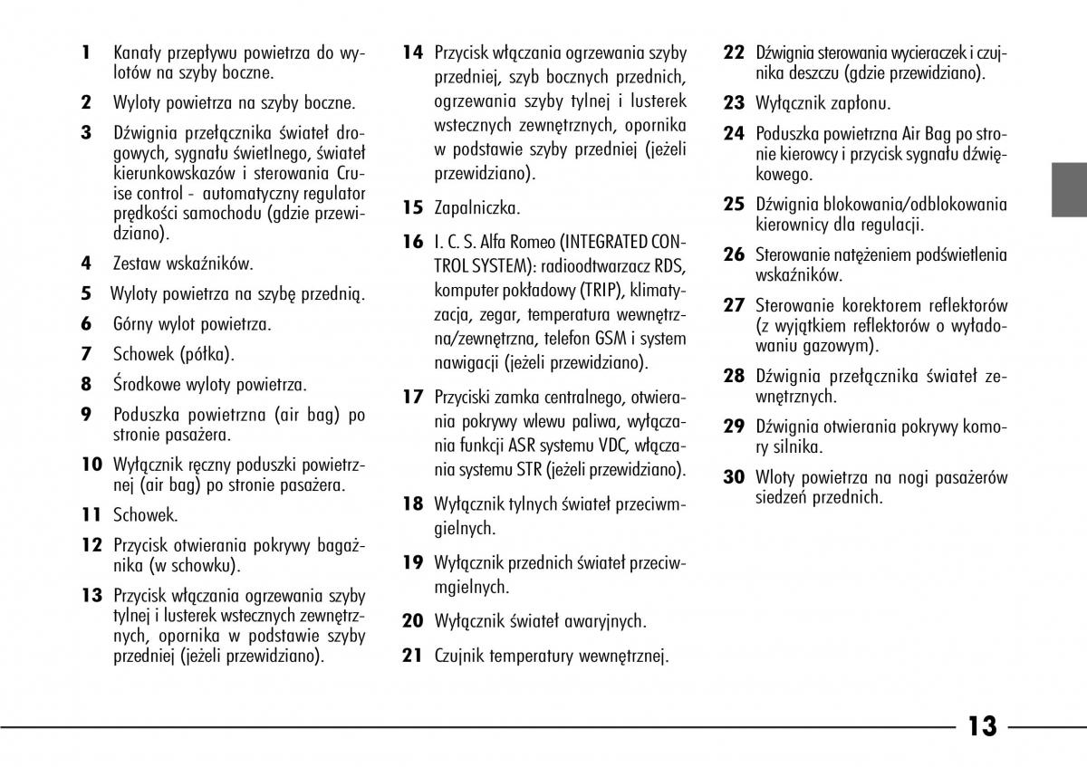 manual  Alfa Romeo 166 instrukcja / page 14