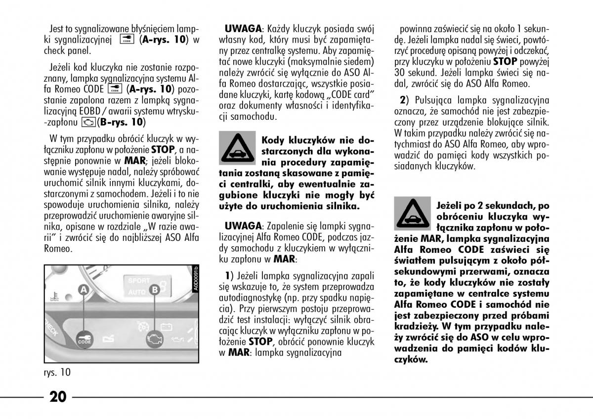 manual  Alfa Romeo 166 instrukcja / page 21