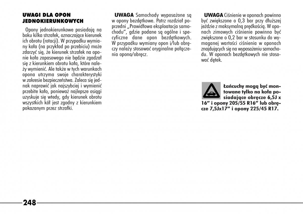 Alfa Romeo 166 instrukcja obslugi / page 249