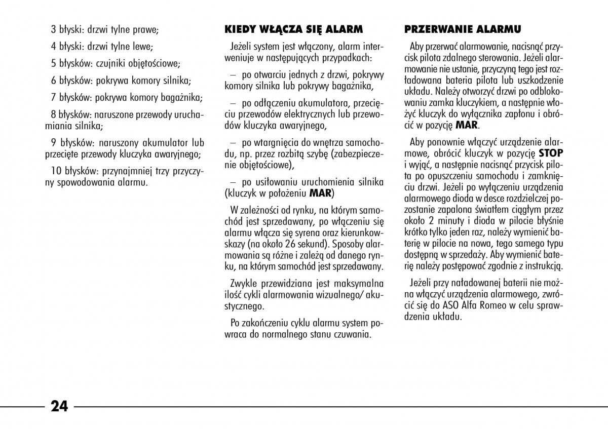 Alfa Romeo 166 instrukcja obslugi / page 25