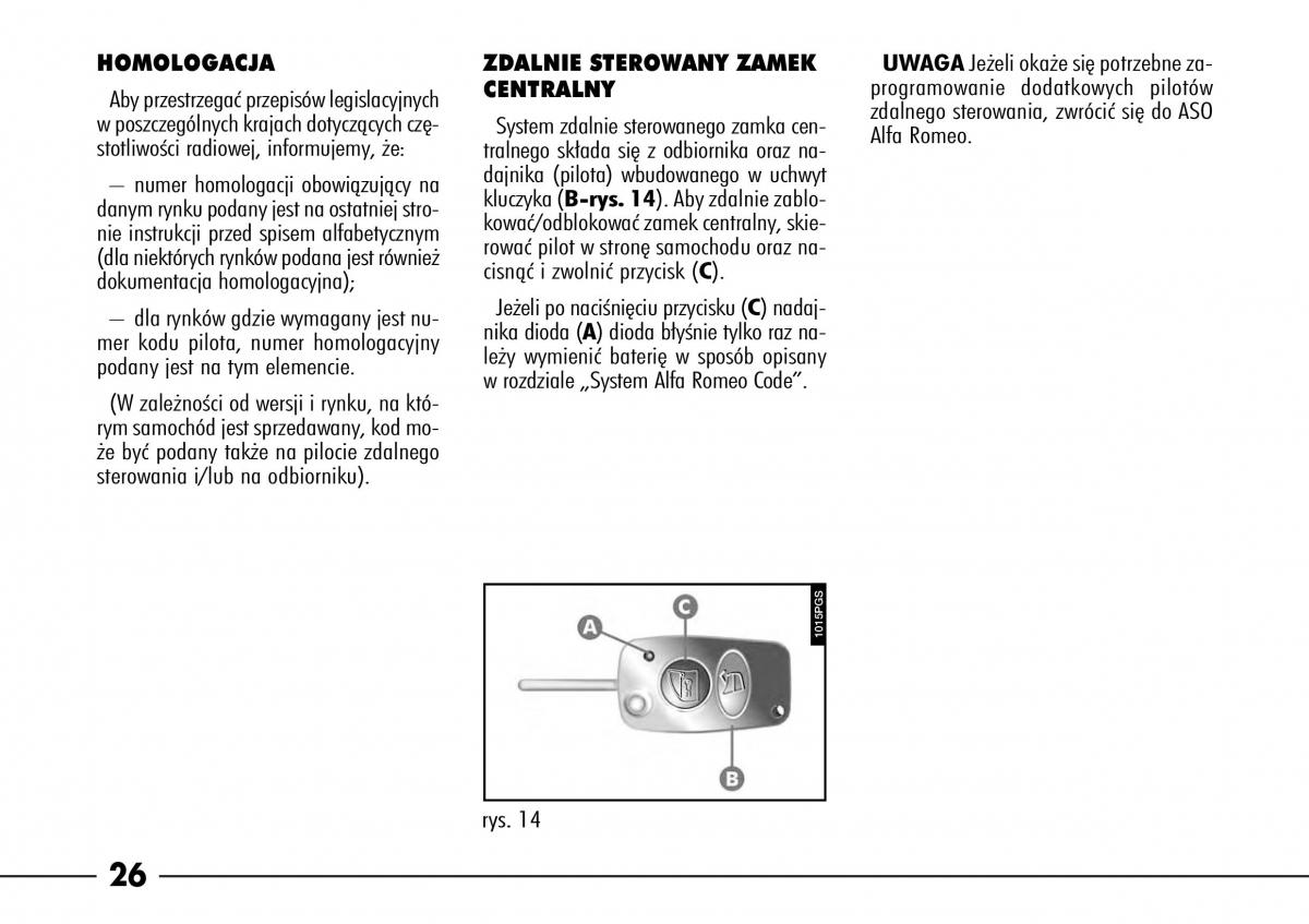 Alfa Romeo 166 instrukcja obslugi / page 27
