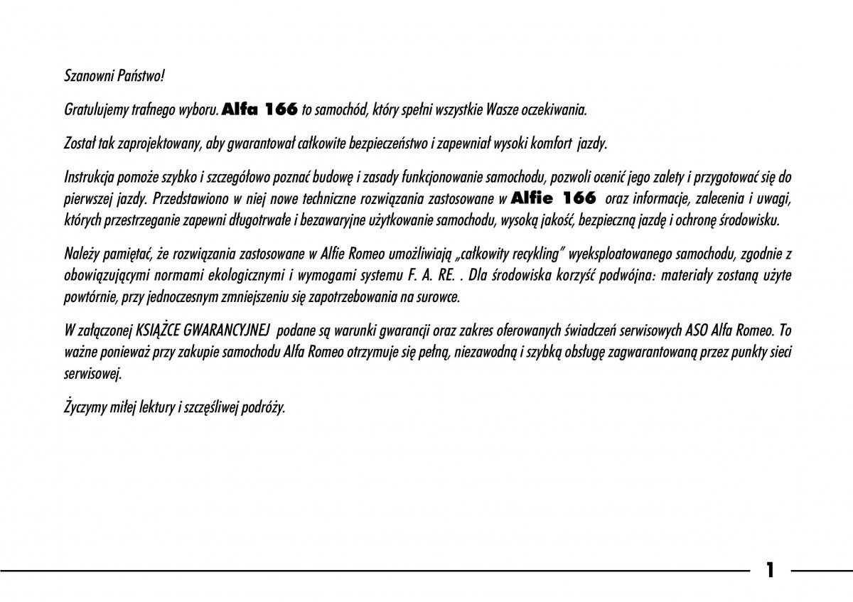 Alfa Romeo 166 instrukcja obslugi / page 2